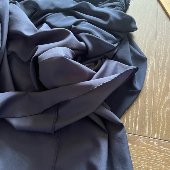 Bill Levkoff Bridal Party Prom Special Occasion Navy Midi Chiffon Fit And Flare - Picture 12 of 16